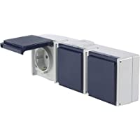 as Schwabe 62464 - Toma de Pared (con 3 prensaestopas- IP 54- para Exteriores)- Color Gris